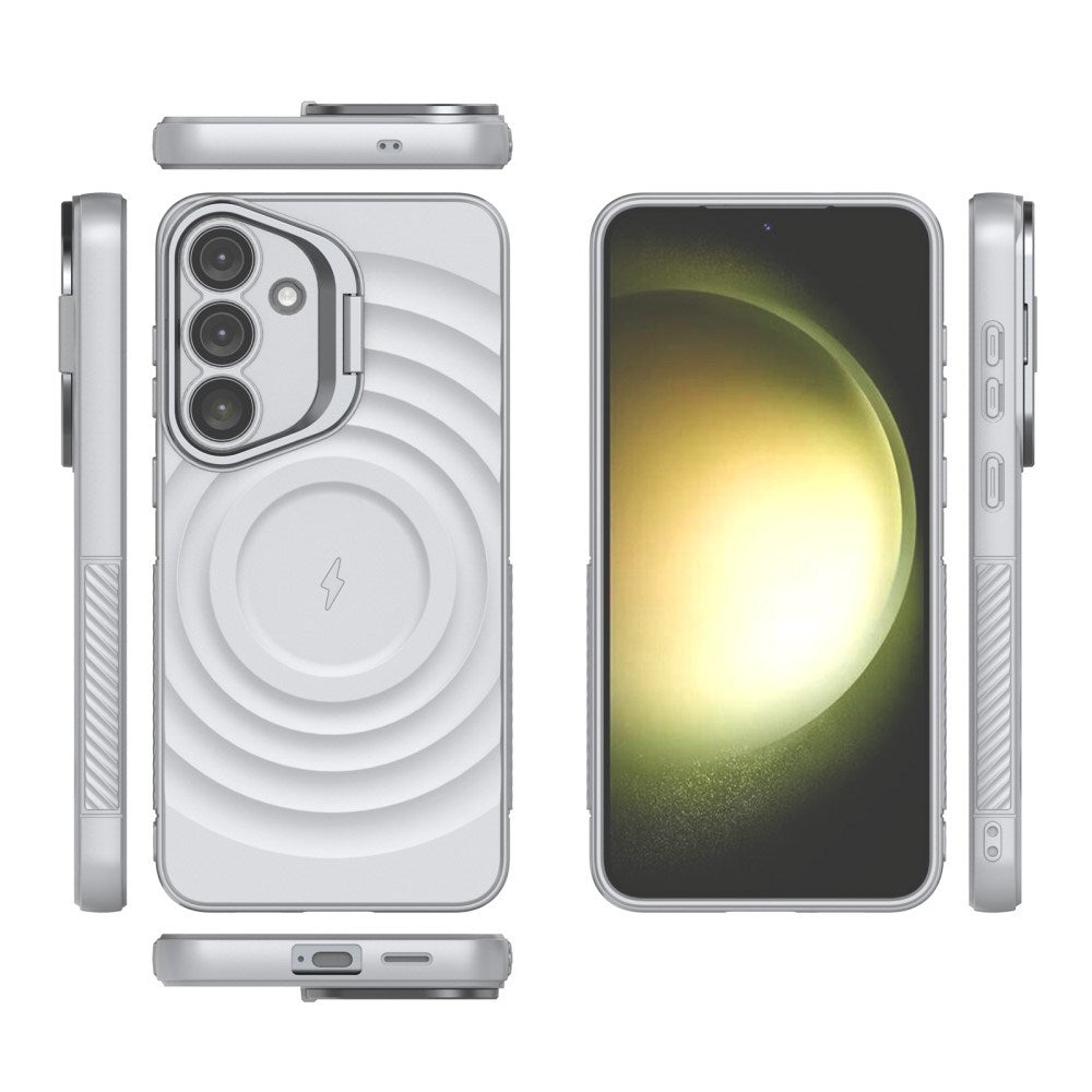 Samsung Galaxy S25+ (Plus) - EIDERWOOD Fleksibelt Plastik Cover m. Tekstur & Kickstand - Grå