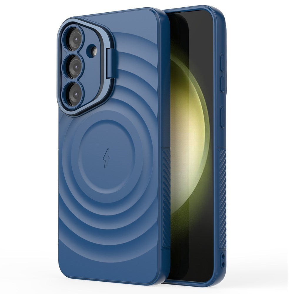 Samsung Galaxy S25+ (Plus) - EIDERWOOD Fleksibelt Plastik Cover m. Tekstur & Kickstand - Blå