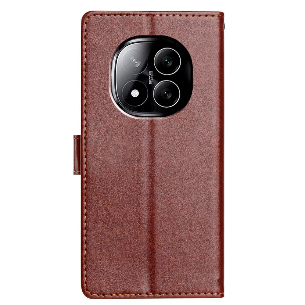Xiaomi Redmi Note 14 Pro (5G) / Poco X7 - EIDERWOOD Kunstlæder Flip Cover m. Strop - Brun