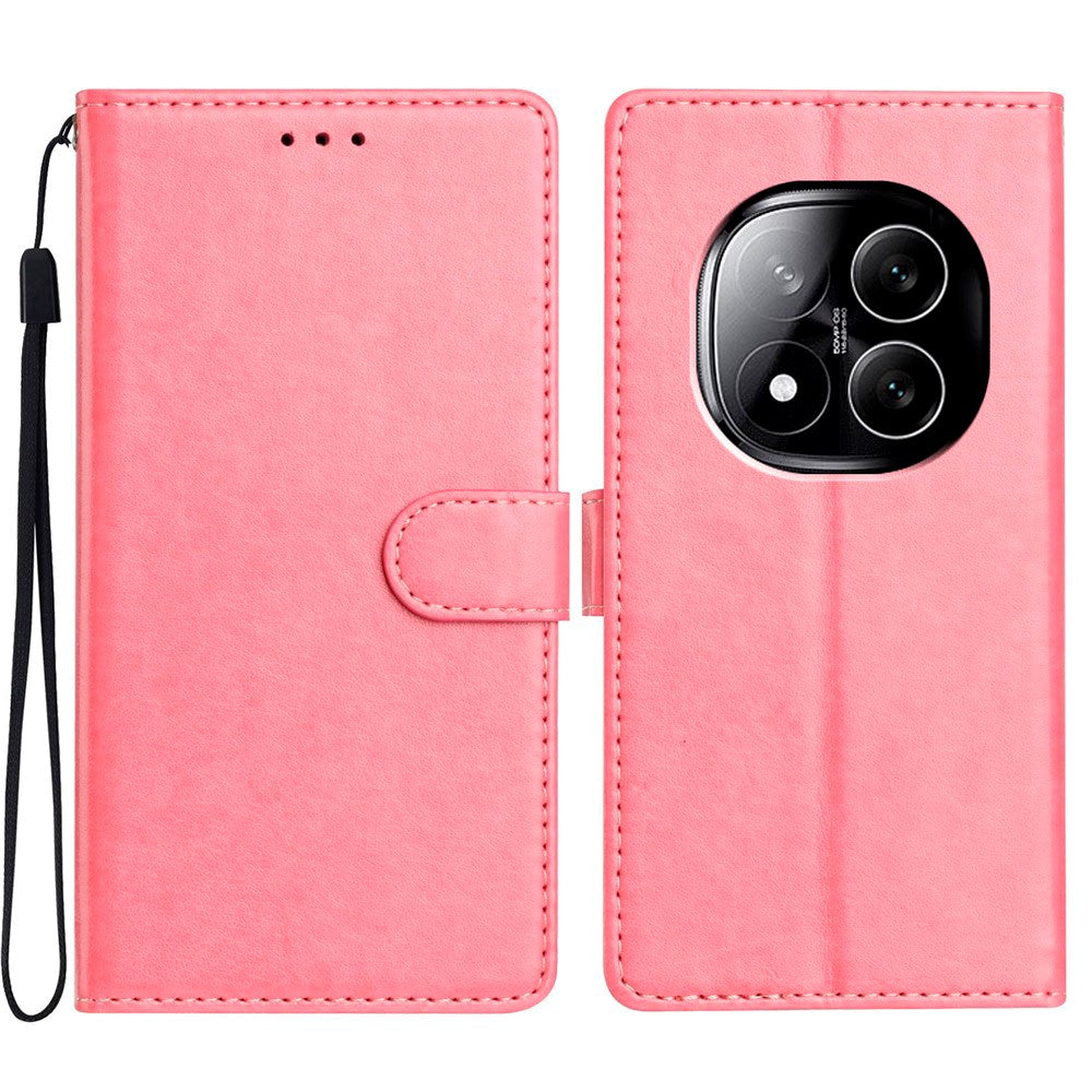 Xiaomi Redmi Note 14 Pro (5G) / Poco X7 - EIDERWOOD Kunstlæder Flip Cover m. Strop - Lyserød