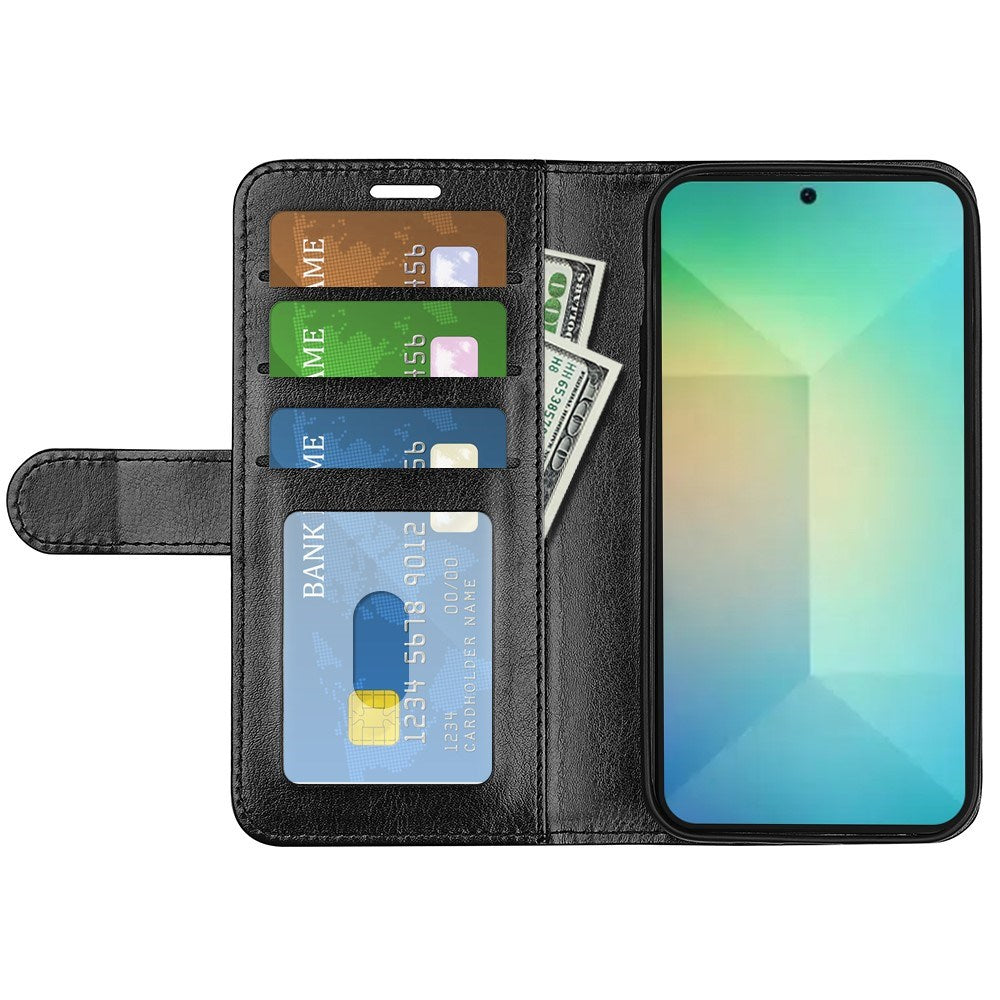 EIDERWOOD - Samsung Galaxy S25 - Kunstlæder Flip Cover m. Kortholder & Ståfunktion - Sort