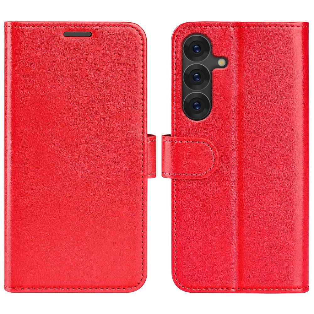 EIDERWOOD - Samsung Galaxy S25 - Kunstlæder Flip Cover m. Kortholder & Ståfunktion - Rød