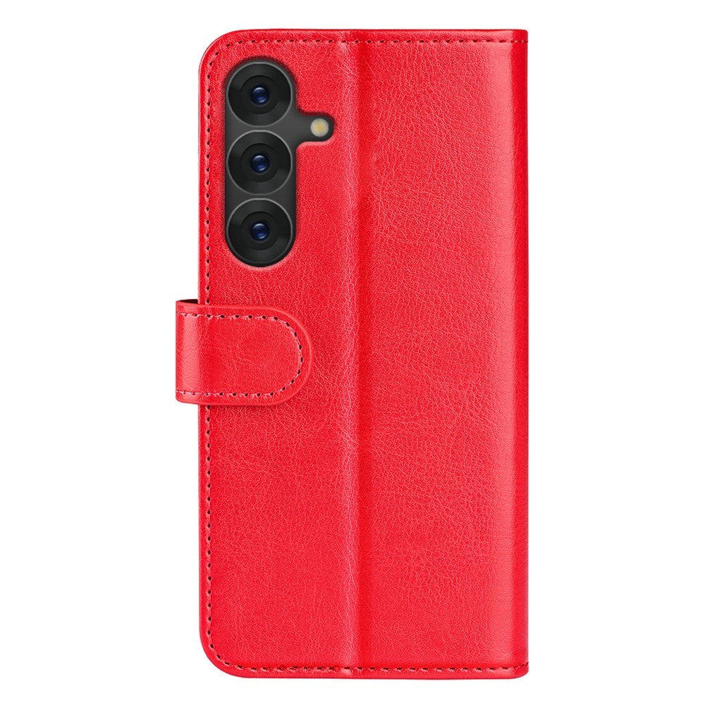 EIDERWOOD - Samsung Galaxy S25 - Kunstlæder Flip Cover m. Kortholder & Ståfunktion - Rød