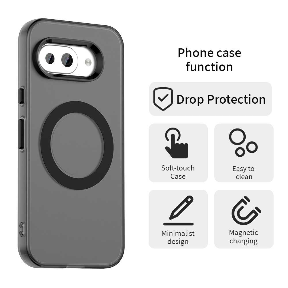 EIDERWOOD Google Pixel 9a Hybrid Plast Mobil Cover - MagSafe Kompatibel - Gennemsigtig / Sort