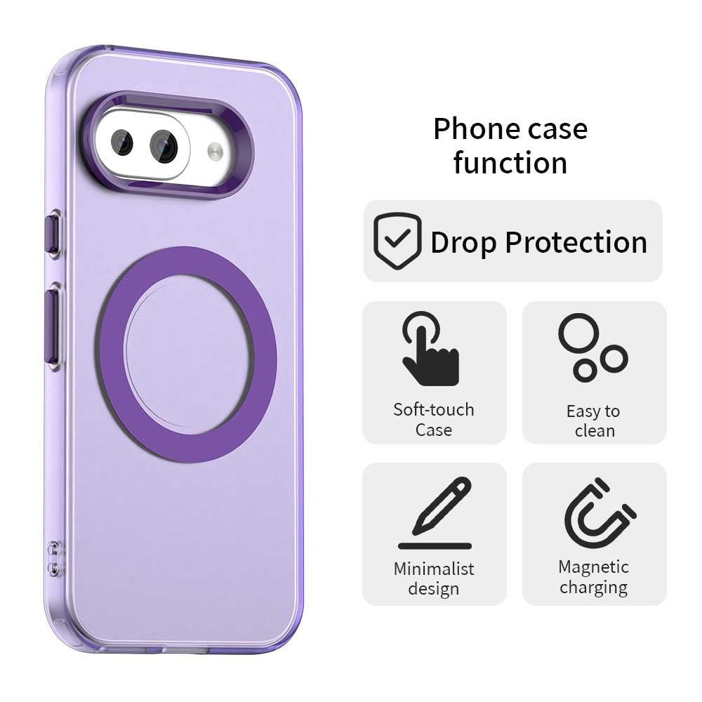 EIDERWOOD Google Pixel 9a Hybrid Plast Mobil Cover - MagSafe Kompatibel - Gennemsigtig / Lilla