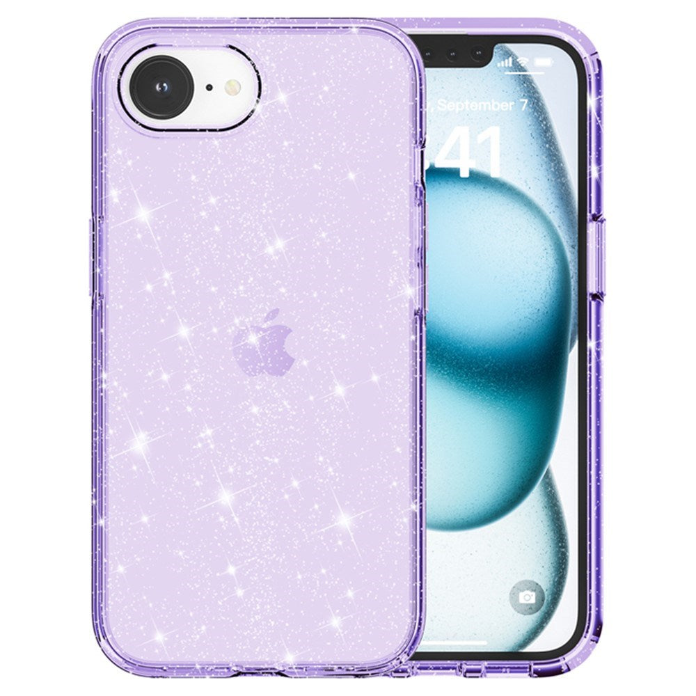 iPhone 16e - EIDERWOOD Hybrid Glitter Plastik Cover - MagSafe Kompatibel - Lilla