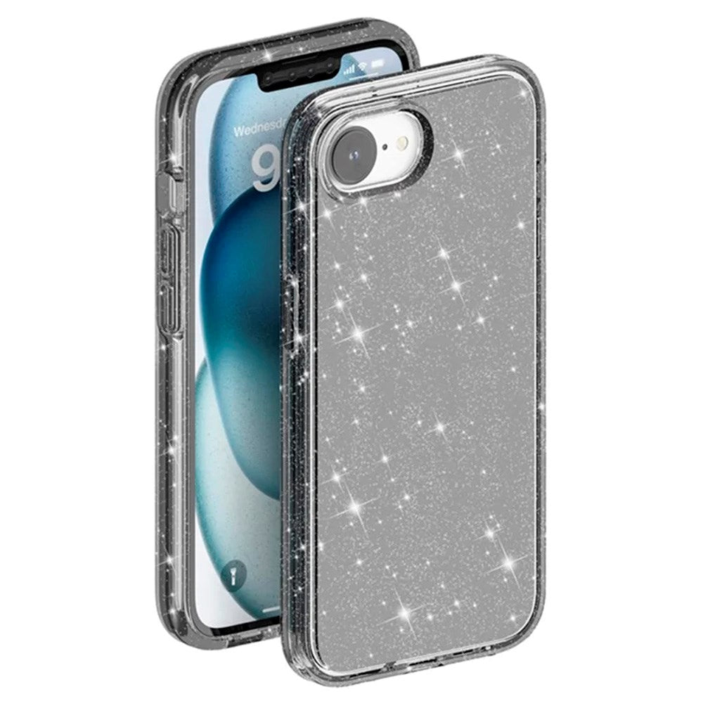 iPhone 17e / 16e - EIDERWOOD Hybrid Glitter Plastik Cover - MagSafe Kompatibel - Sort
