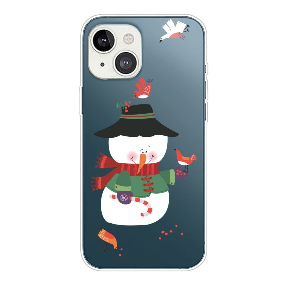 iPhone 14 Fleksibel Plastik Jule Bagside Cover - Snemand