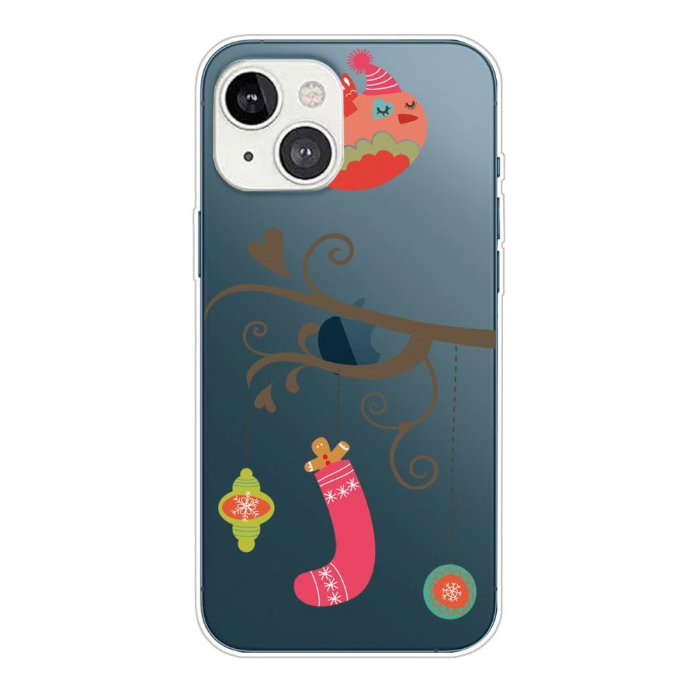 iPhone 14 Fleksibel Plastik Jule Bagside Cover - Julepynt