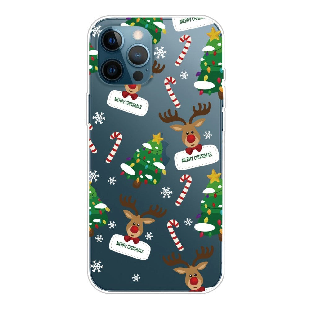iPhone 14 Pro Fleksibel Plastik Jule Bagside Cover - Julepynt