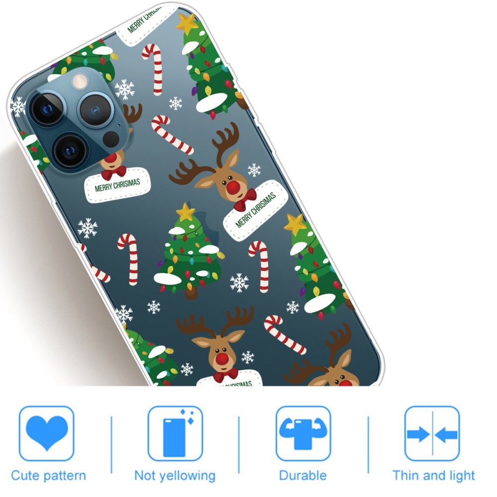 iPhone 14 Pro Fleksibel Plastik Jule Bagside Cover - Julepynt