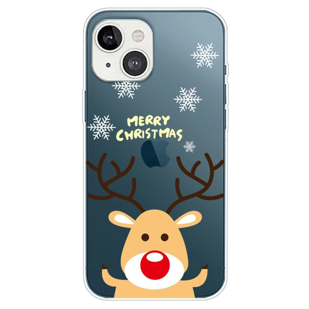 iPhone 14 Plus Fleksibelt Plast Jule Bagside Cover - Rensdyr