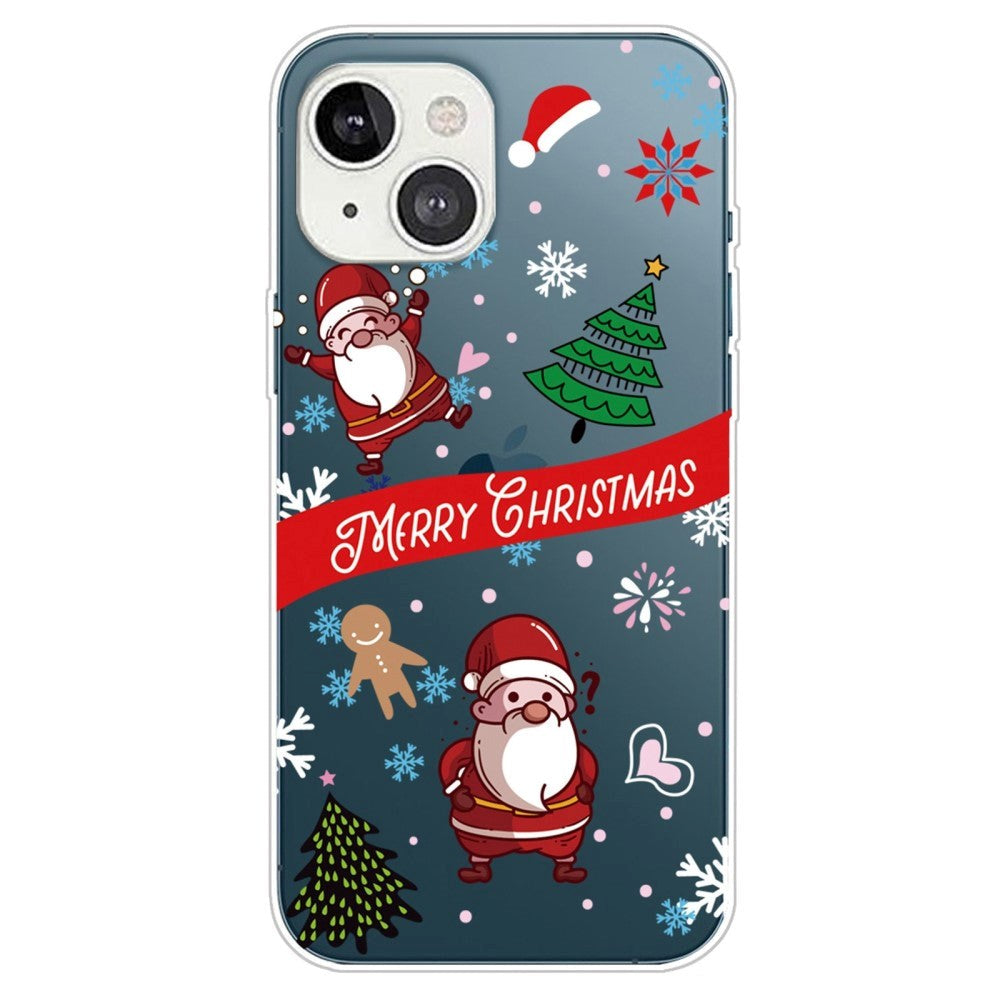 iPhone 14 Plus Fleksibelt Plast Jule Bagside Cover - To Julemænd