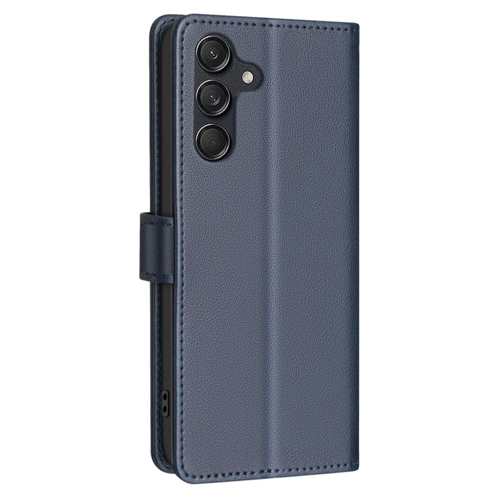 BINFEN Samsung Galaxy A26 (5G) Imiteret Læder Flip Cover m. RFID Blokering & Kortholder - Blå