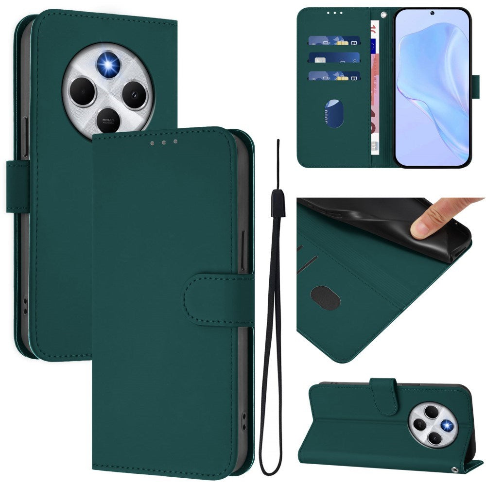 Xiaomi Redmi 14C - EIDERWOOD Kunstlæder Flip Cover m. Kortholder & Ståfunktion - Grøn