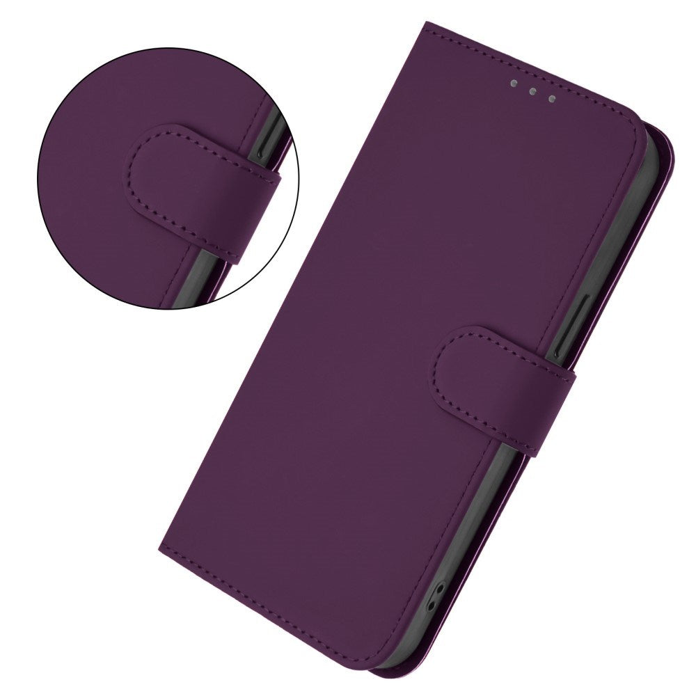 Xiaomi Redmi 14C - EIDERWOOD Kunstlæder Flip Cover m. Kortholder & Ståfunktion - Mørkelilla