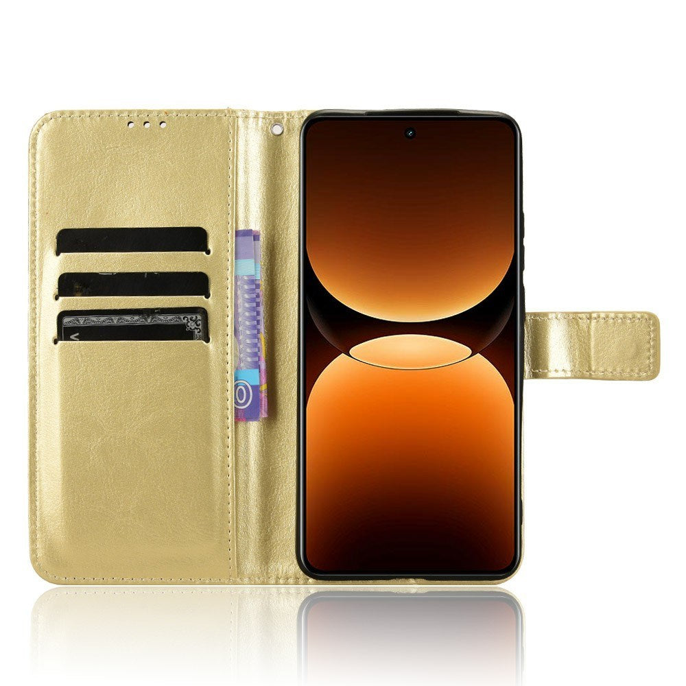 Realme GT 7 Pro (5G) - EIDERWOOD Kunstlæder Flip Cover m. Strop - Guld