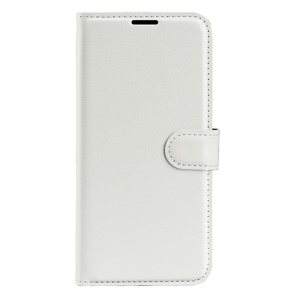 EIDERWOOD OnePlus 13 Stødresistent Læder Wallet Cover med Litchi Tekstur - Hvid
