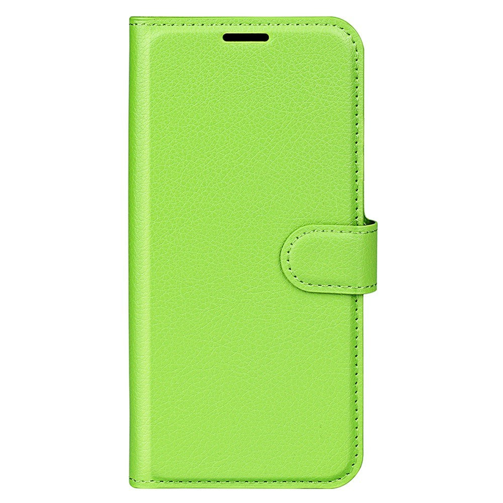 EIDERWOOD OnePlus 13 Stødresistent Læder Wallet Cover med Litchi Tekstur - Grøn