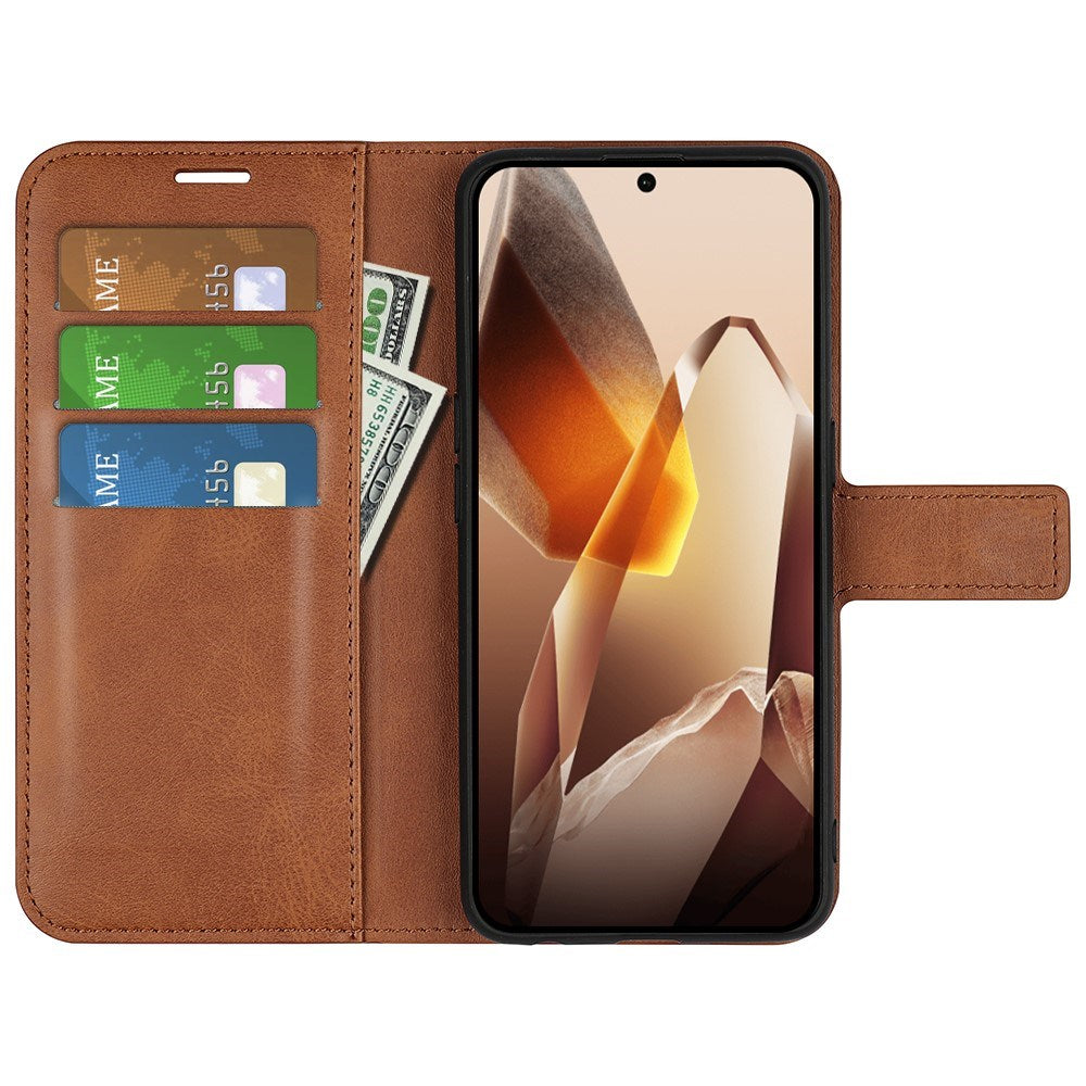 EIDERWOOD OnePlus 13 Wallet Flip Læder Cover m. Pung - Brun