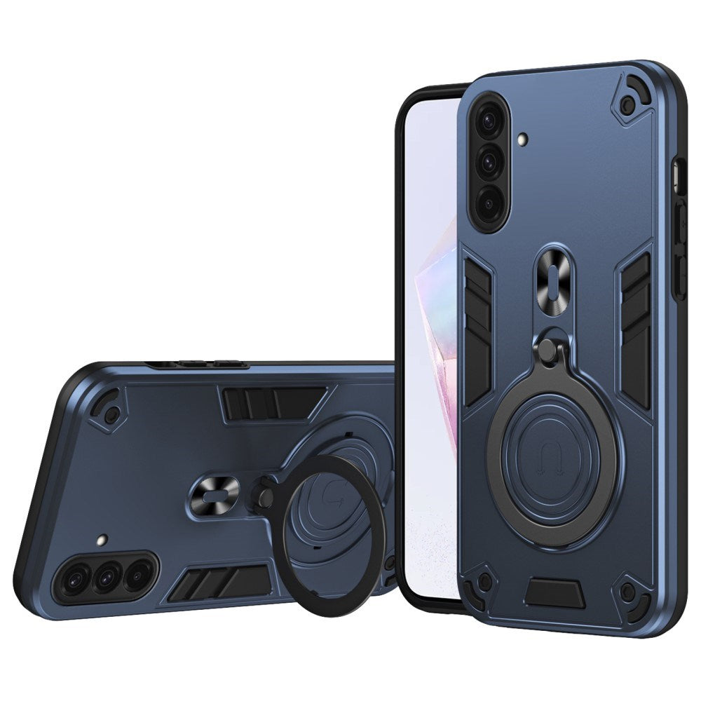 EIDERWOOD Samsung Galaxy A36 (5G) Hybrid Bagside Cover m. 360 Grader Roterbar Kickstand - MagSafe Kompatibel - Blå