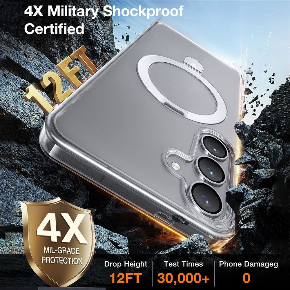 Samsung Galaxy S25 - TORRAS Guardian Ostand Hybrid Cover - Kickstand - MagSafe Kompatibel - Gennemsigtig