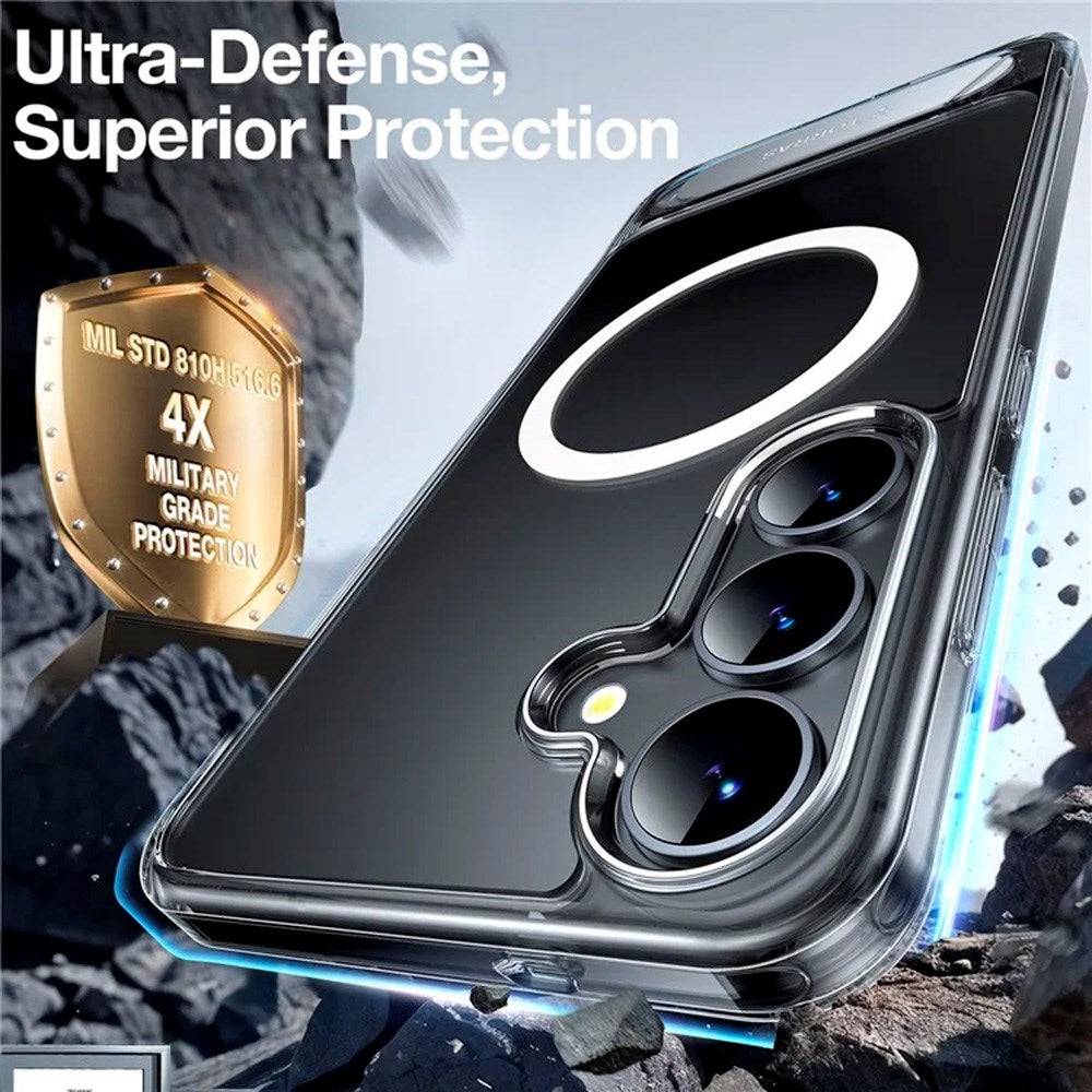 TORRAS - Samsung Galaxy S25+ (Plus) - Hybrid Cover m. Ståfunktion - MagSafe Kompatibel - Gennemsigtig