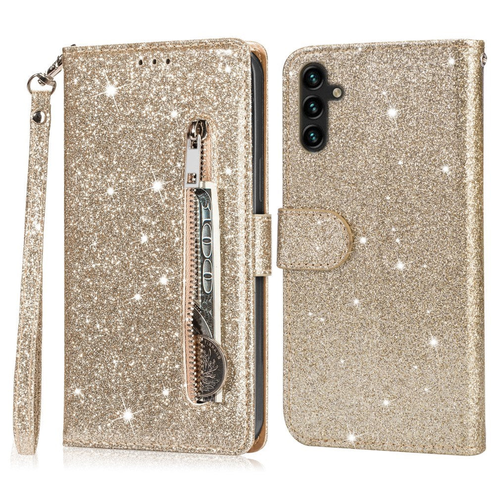 Samsung Galaxy A56 (5G) - EIDERWOOD - Glimmer Flip Cover m. Lynlåslomme & Ståfunktion - Guld
