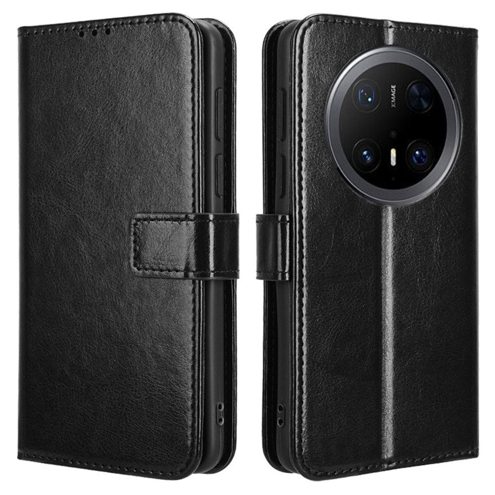 Huawei Mate 70 Pro+ / 70 Pro - EIDERWOOD Kunstlæder Flip Cover m. Strop - Sort