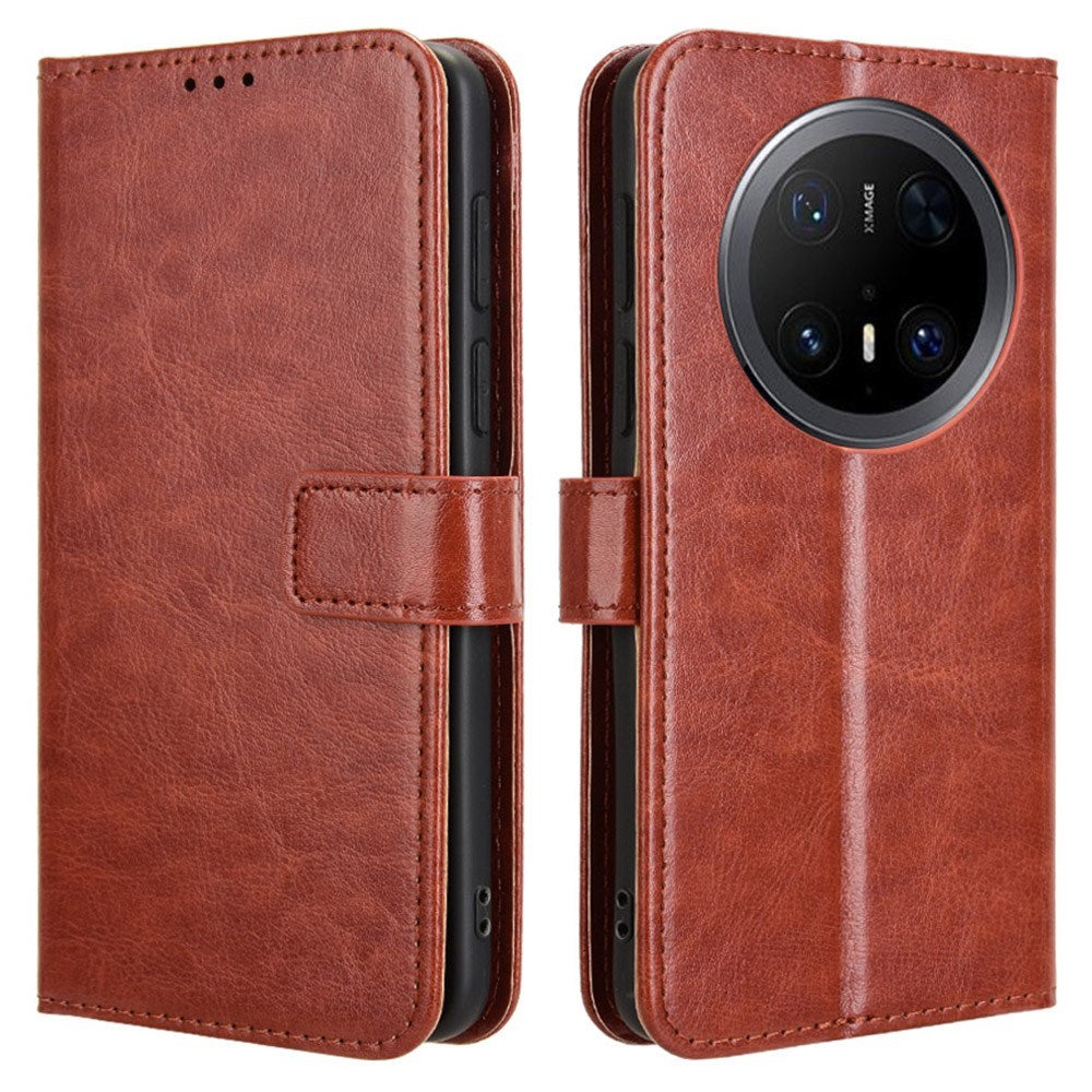 Huawei Mate 70 Pro+ / 70 Pro - EIDERWOOD Kunstlæder Flip Cover m. Strop - Brun