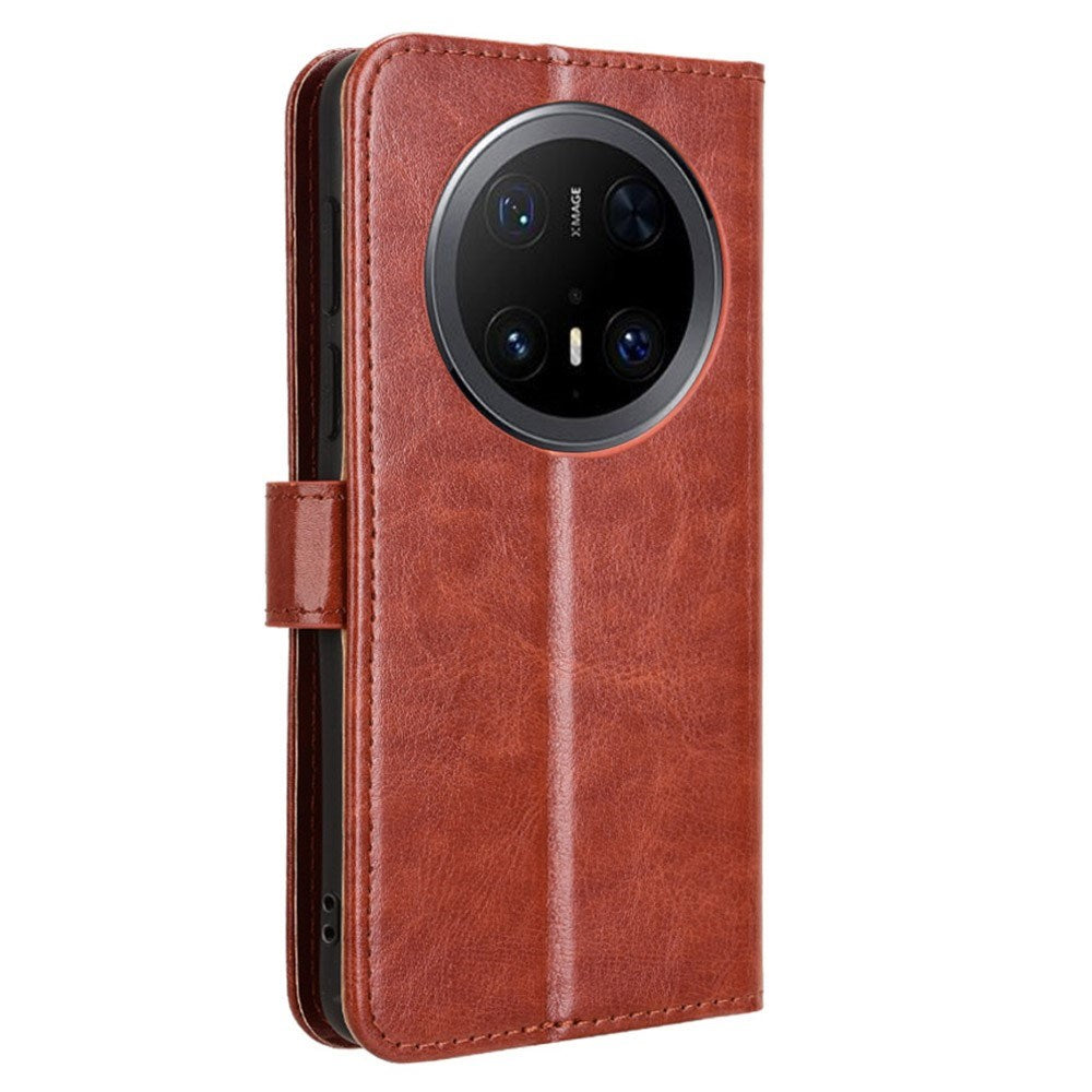 Huawei Mate 70 Pro+ / 70 Pro - EIDERWOOD Kunstlæder Flip Cover m. Strop - Brun