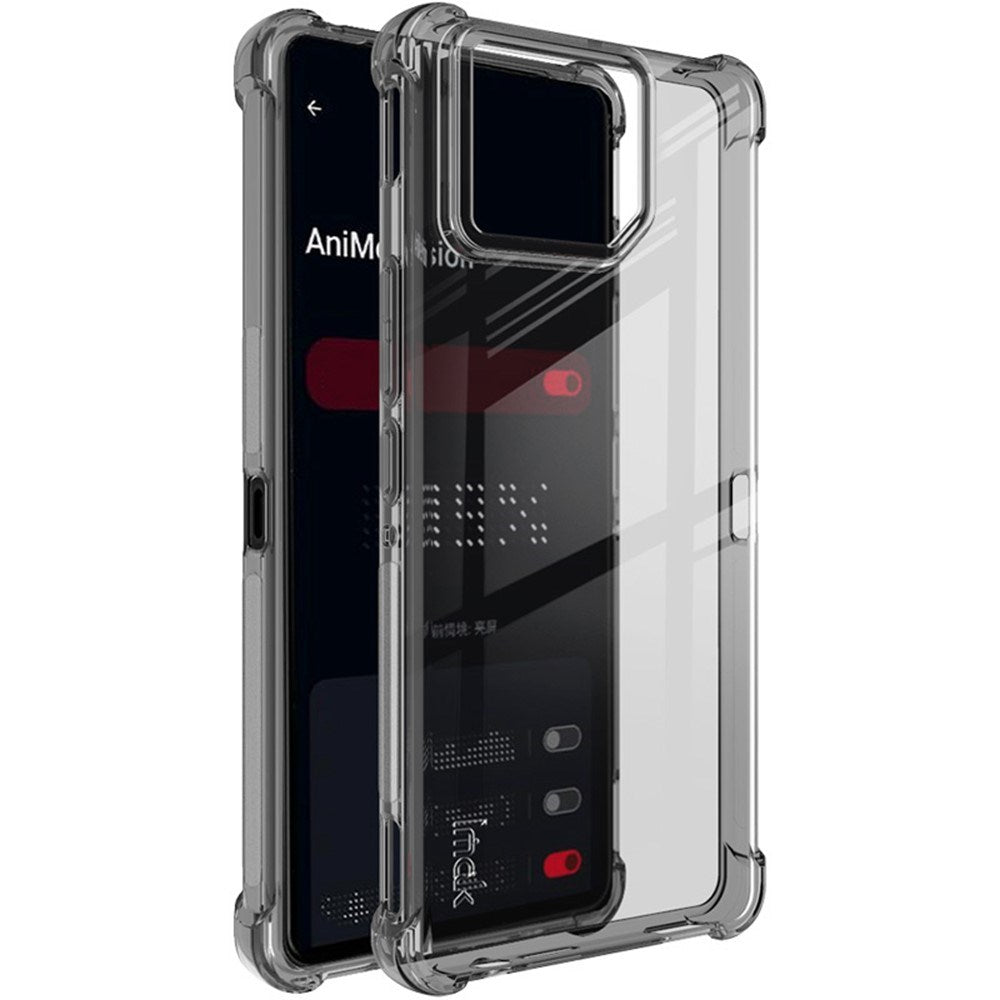 IMAK - Asus ROG Phone 9 (5G) / 9 Pro (5G) - Fleksibelt Plastik Bagside Cover - Gennemsigtig / Sort