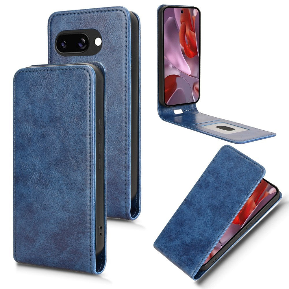 Google Pixel 9a - EIDERWOOD Kunstlæder Flip Cover m. Kortlomme - Blå