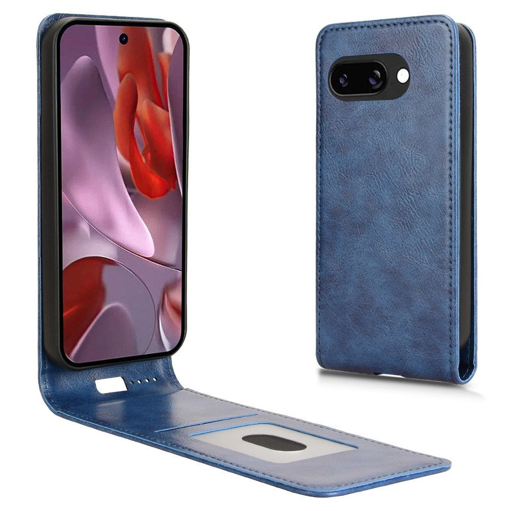 Google Pixel 9a - EIDERWOOD Kunstlæder Flip Cover m. Kortlomme - Blå
