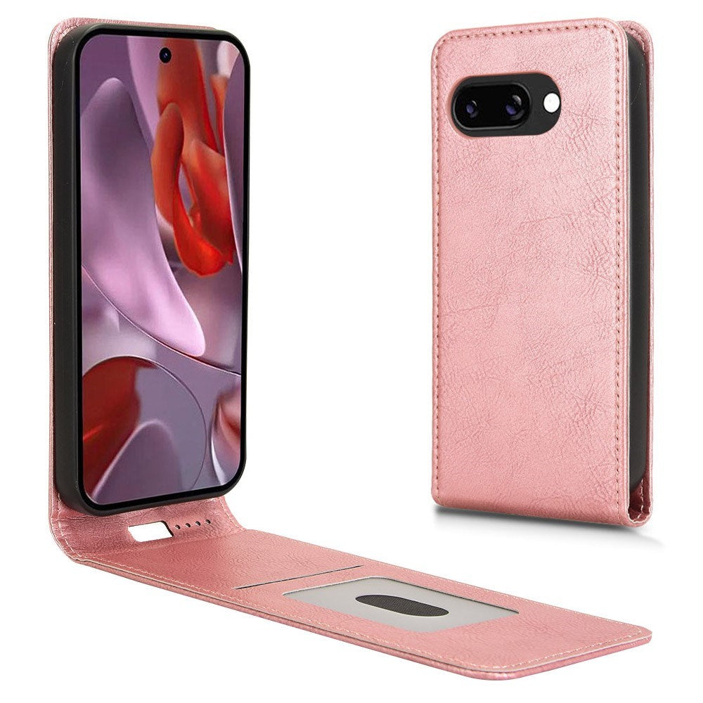 Google Pixel 9a - EIDERWOOD Kunstlæder Flip Cover m. Kortlomme - Lyserød