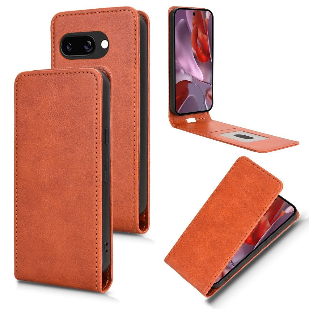 Google Pixel 9a - EIDERWOOD Kunstlæder Flip Cover m. Kortlomme - Orange
