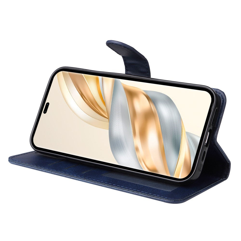 Honor Magic7 Lite - EIDERWOOD Kunstlæder Flip Cover m. Strop - Blå