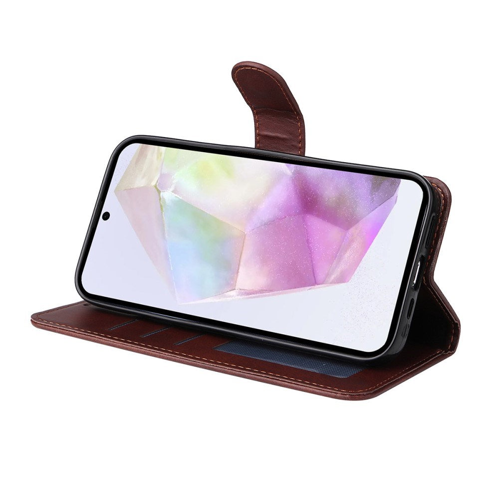 Samsung Galaxy A56 (5G) / A36 (5G) - EIDERWOOD 2-i-1 Kunstlæder Flip Case m. Skærmbeskyttelsesglas - Sort