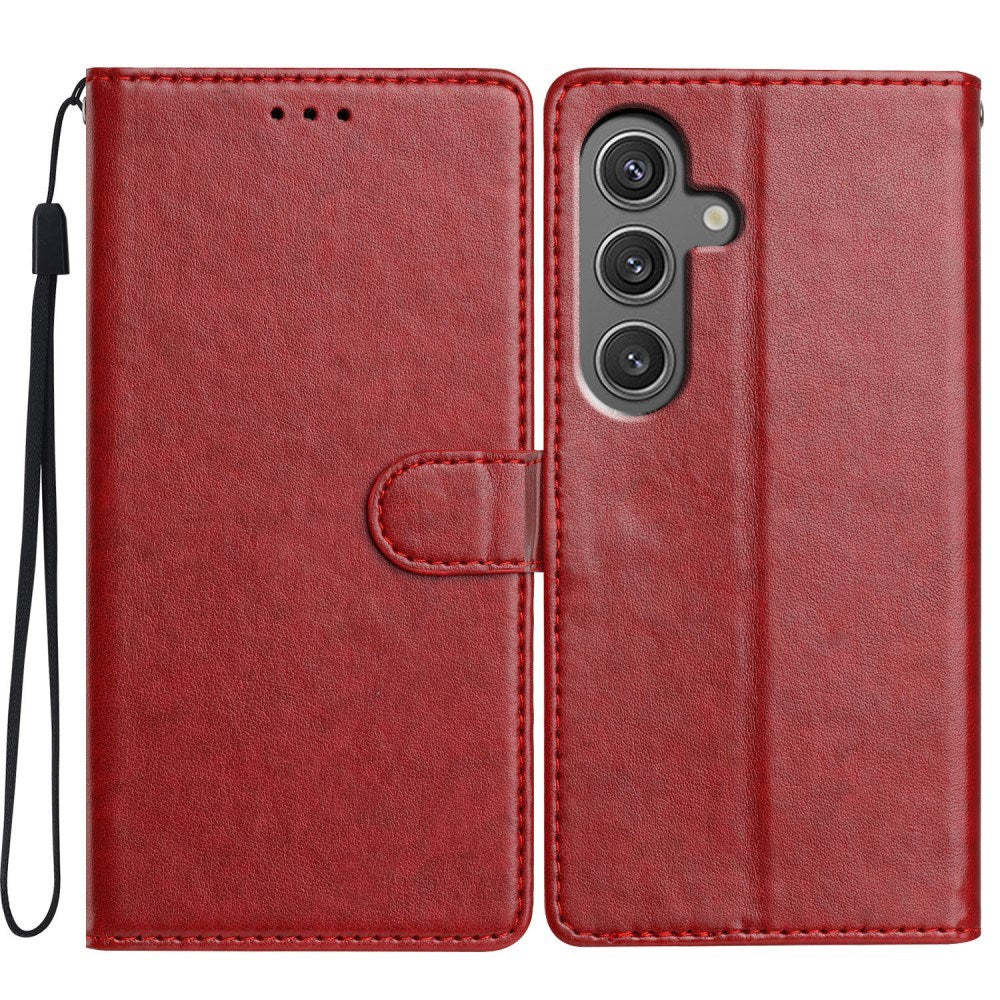 Samsung Galaxy A26 (5G) - EIDERWOOD Kunstlæder Flip Cover m. Strop - Rød