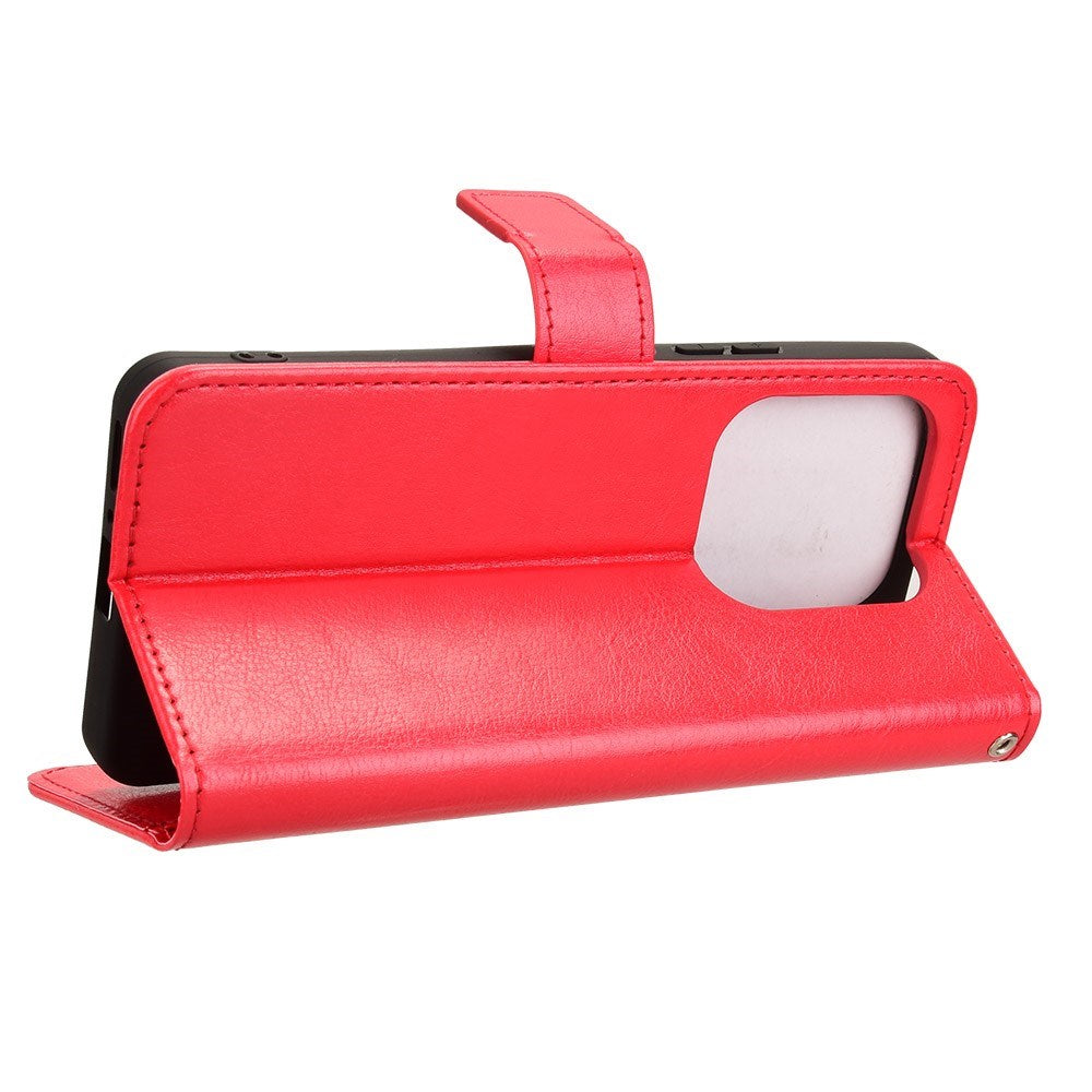 Xiaomi Redmi Note 14 (5G) - EIDERWOOD Kunstlæder Flip Cover m. Strop - Rød