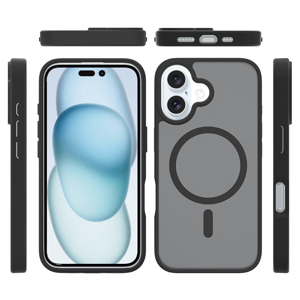 iPhone 16 Plus - EIDERWOOD Mat Hybrid Cover - MagSafe Kompatibel - Sort / Gennemsigtig