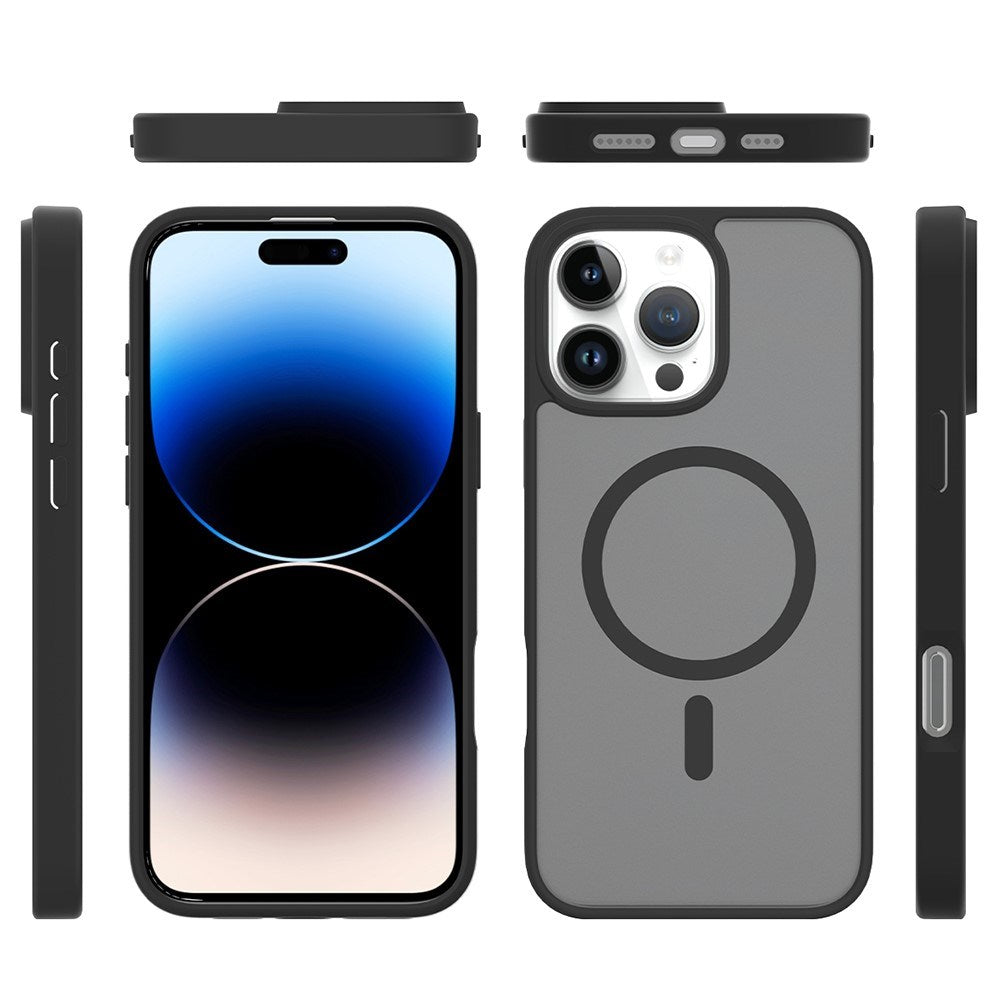 iPhone 16 Pro Max - EIDERWOOD Mat Hybrid Cover - MagSafe Kompatibel - Sort / Gennemsigtig