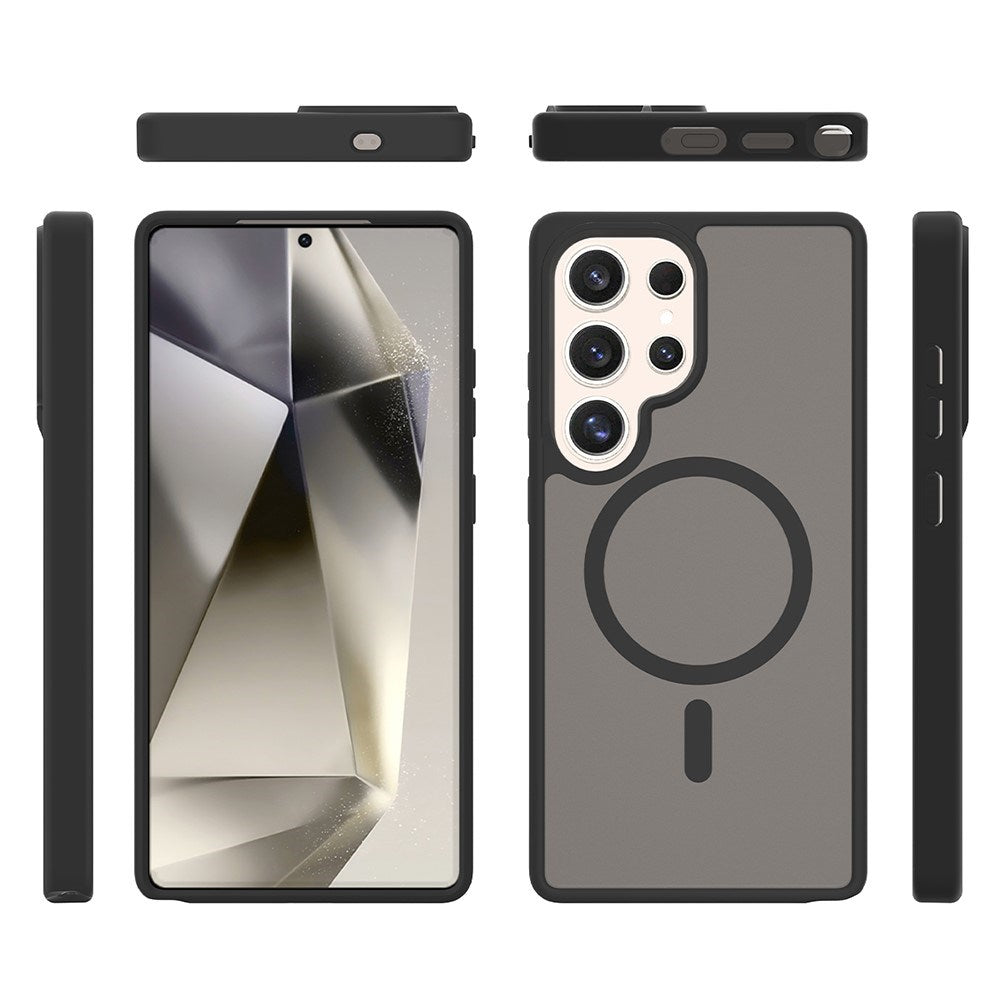 EIDERWOOD Samsung Galaxy S25 Ultra Mat Hybrid Bagside Cover - MagSafe Kompatibel - Sort / Gennemsigtig