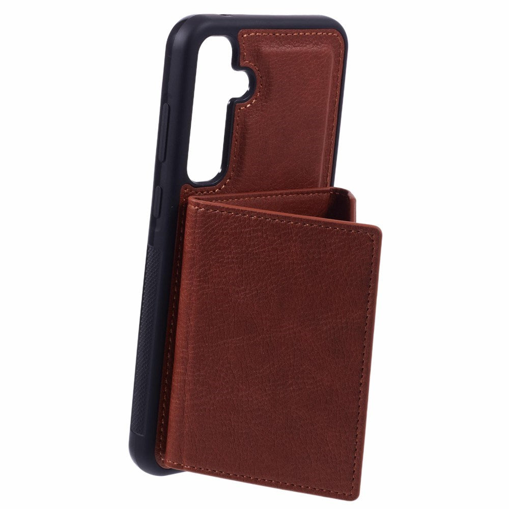 Samsung Galaxy S25 - EIDERWOOD 2-i-1 Vegansk Læder Cover m. Kortholder & Ståfunktion - Brun