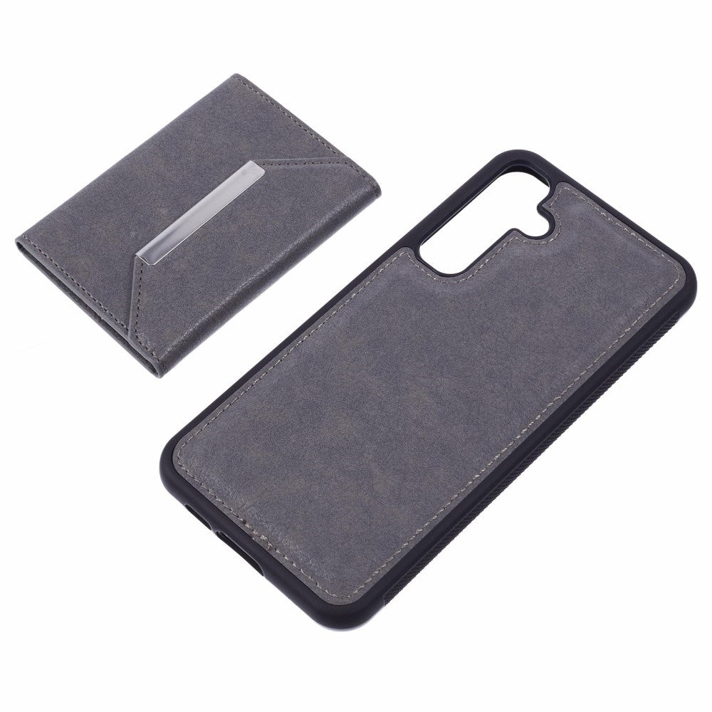 Samsung Galaxy S25 - EIDERWOOD 2-i-1 Vegansk Læder Cover m. Kortholder & Ståfunktion - Grå