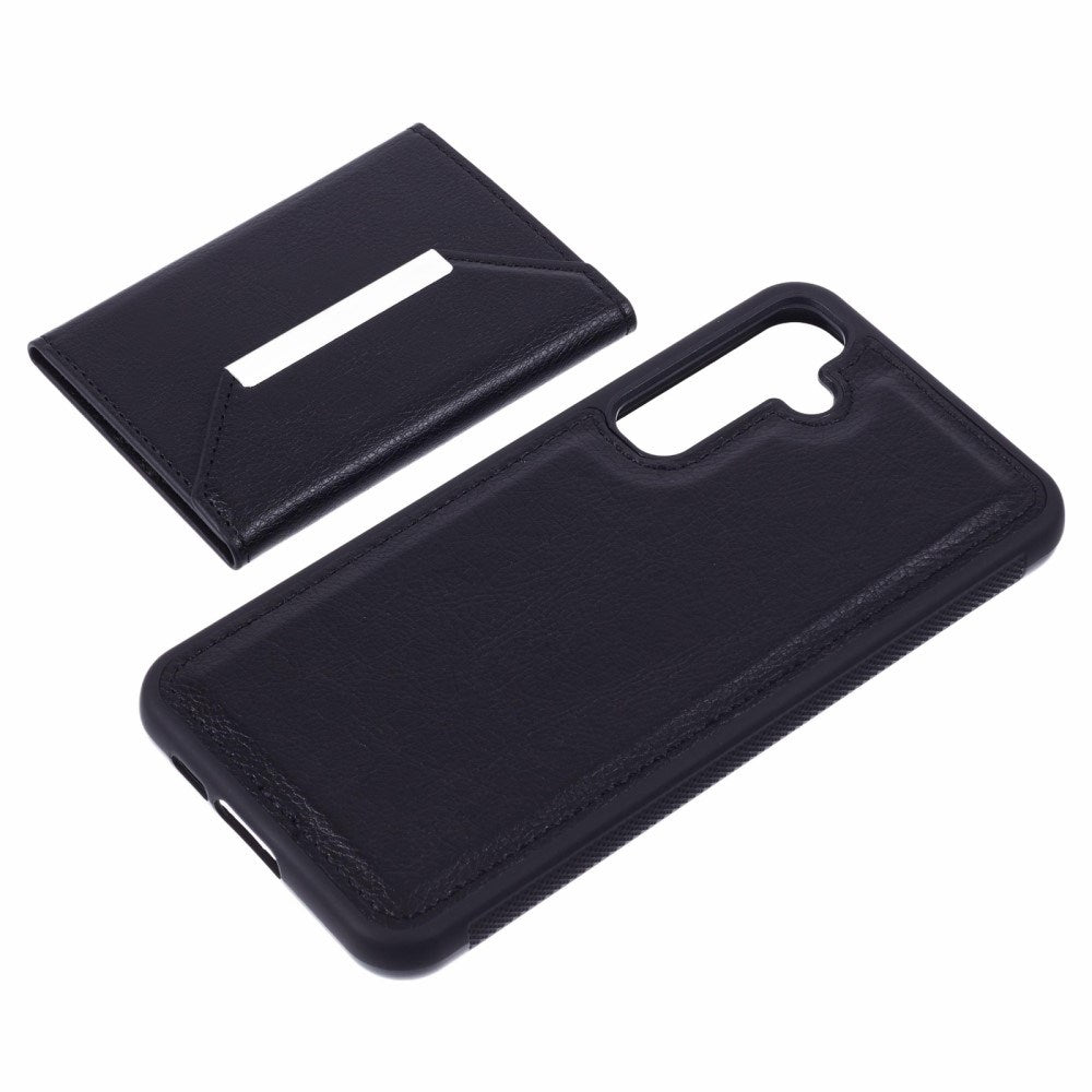 Samsung Galaxy S25 - EIDERWOOD 2-i-1 Vegansk Læder Cover m. Kortholder & Ståfunktion - Sort