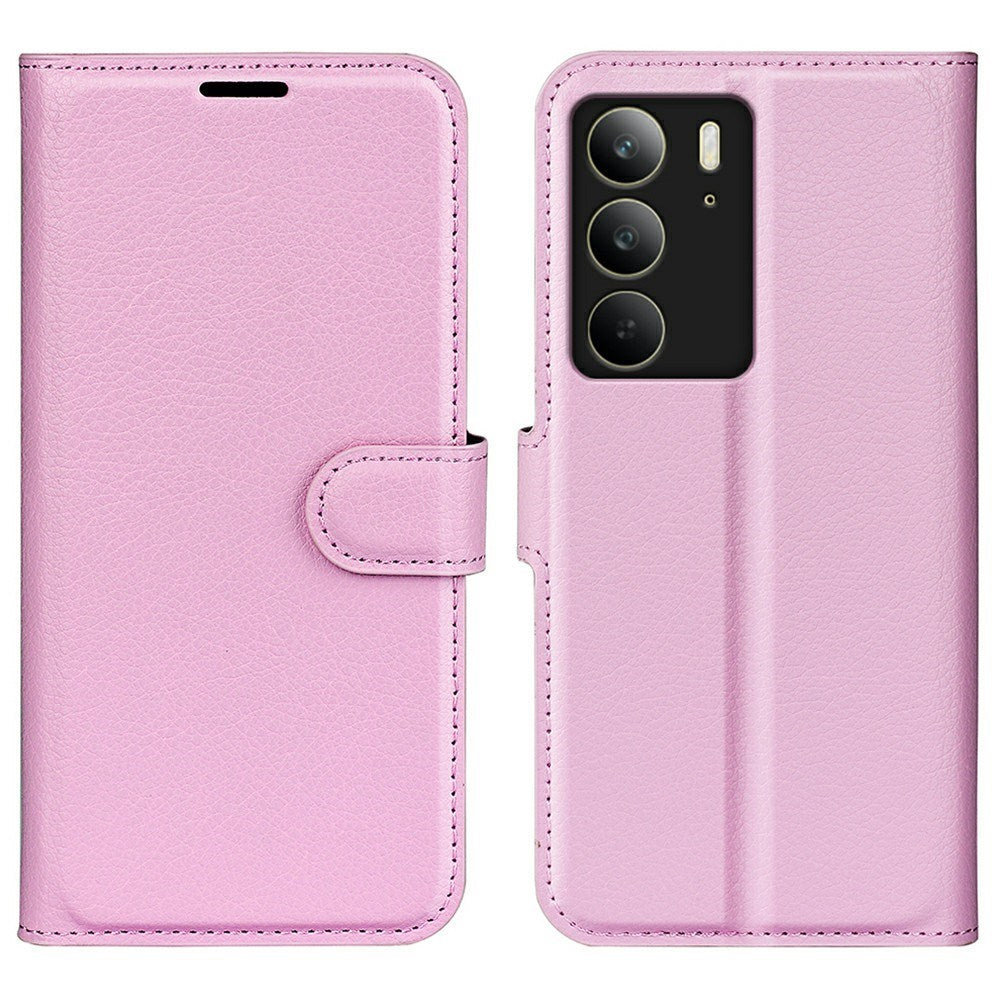 Realme C75 - EIDERWOOD Kunstlæder Flip Cover m. Kortholder & Ståfunktion - Lyserød