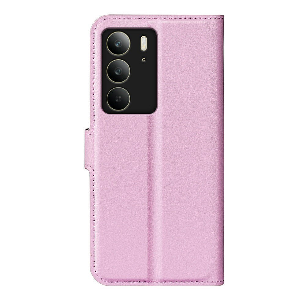 Realme C75 - EIDERWOOD Kunstlæder Flip Cover m. Kortholder & Ståfunktion - Lyserød
