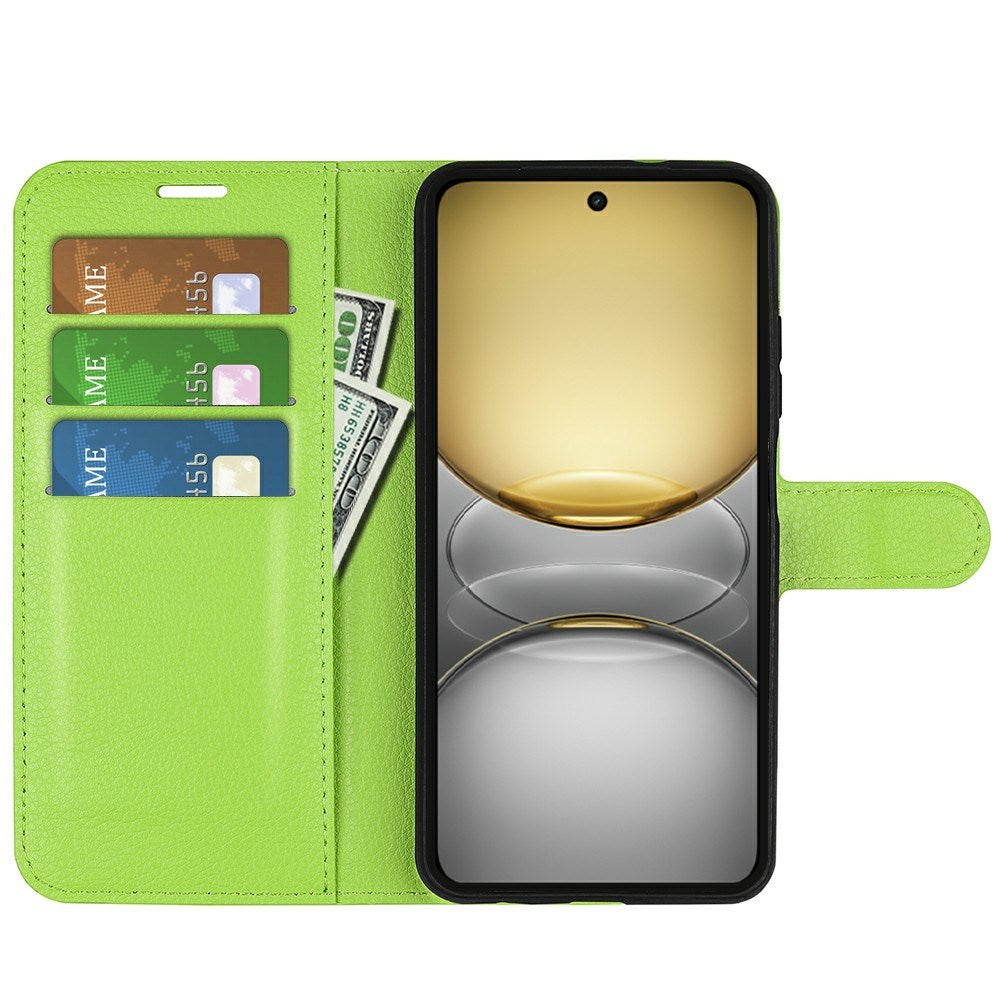 Realme C75 - EIDERWOOD Kunstlæder Flip Cover m. Kortholder & Ståfunktion - Grøn