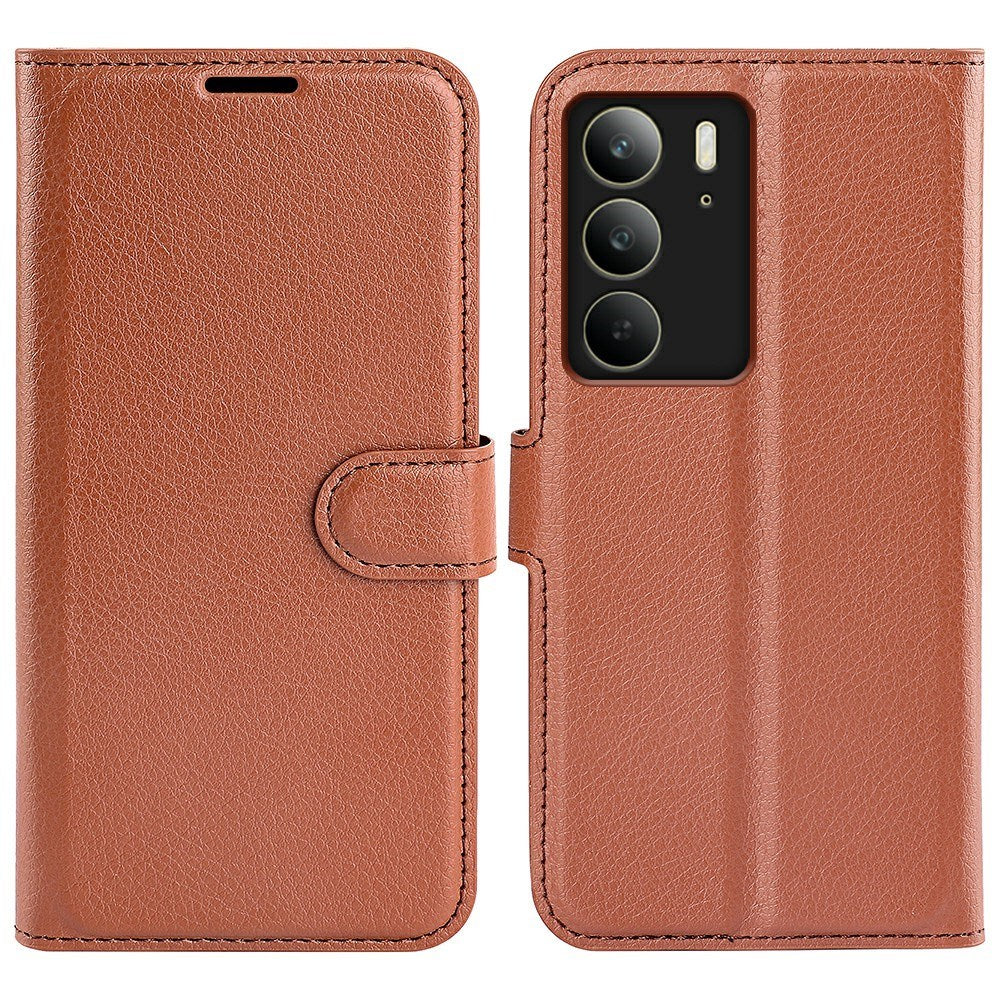 Realme C75 - EIDERWOOD Kunstlæder Flip Cover m. Kortholder & Ståfunktion - Brun